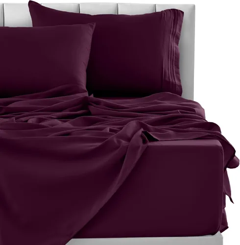 Vista 260 de LUX Décor - Juego de sábanas Twin de microfibra ultrasuave de 3 piezas con sábana encimera, sábana bajera de 16 pulgadas de profundidad y funda