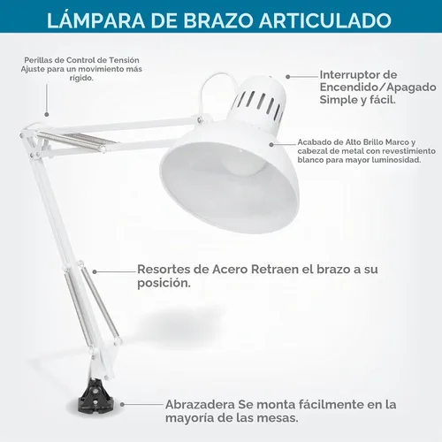 Vista 2 de Studio Designs Lámpara con brazo giratorio con foco CFL de 13 w
