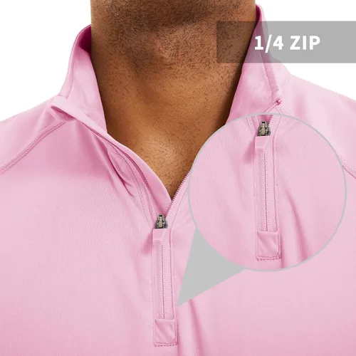 Vista 6 de CRYSULLY Camisas de pesca para hombre con protección solar UPF 50+ de manga larga y cremallera de 14