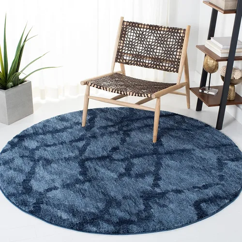 Vista 12 de SAFAVIEH Retro Collection - Alfombra decorativa de 2 pies 3 pulgadas x 5 pies, azul y azul oscuro, diseño abstracto moderno, no desprende pelusa