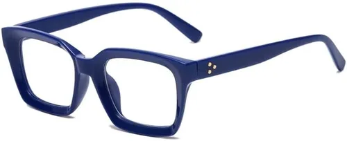 Vista 5 de yuandong Mobro - Lentes retro con bloqueo de luz azul para hombres y mujeres, montura cuadrada gruesa, lentes transparentes sin receta