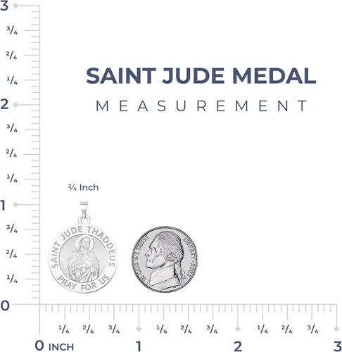 Vista 4 de PicturesOnGold.com Medalla religiosa de San Judas - en plata de ley, oro de 10 quilates o 14 quilates