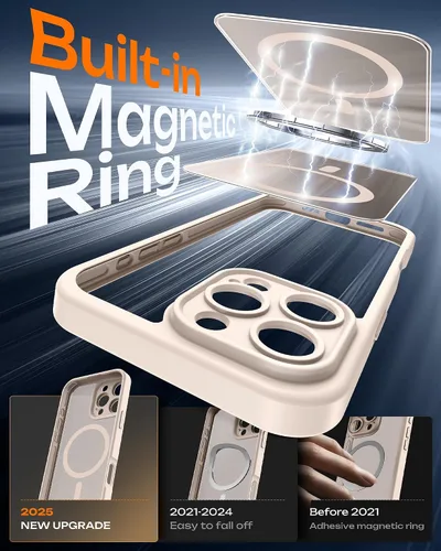 Vista 283 de TOCOL Funda para iPhone 11, compatible con Magsafe, protección completa de cámara, imanes integrados, protección contra caídas, funda translúcida