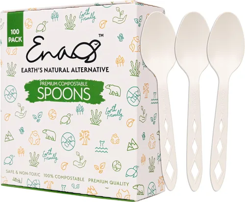 Vista 8 de Tenedores desechables CPLA 100% compostables (paquete de 100). Juego de cubiertos no plásticos. Cubiertos ecológicos, cubiertos blancos, utensilios
