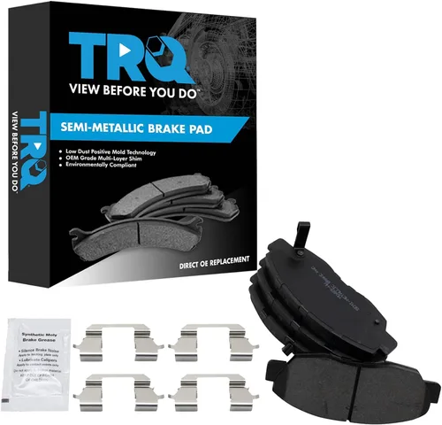 Vista 26 de TRQ Pastillas de freno delanteras semi metálicas compatibles con Ford Expedition 2018-2021 F-150 2018-2020 Lincoln Navigator 2018-2022