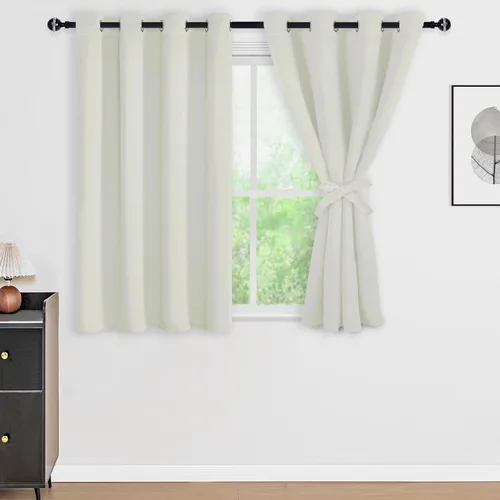 Vista 102 de DWCN - Cortinas 100% opacas para dormitorio con forro negro, cortinas de ventana de doble capa con aislamiento térmico que oscurecen toda la Azul