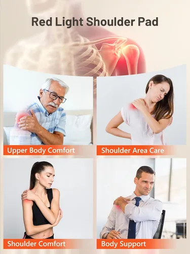 Vista 5 de RELEXNOW Terapia de luz roja inalámbrica para hombro, terapia de luz cercana al infrarrojo portátil para comodidad de hombros y articulaciones