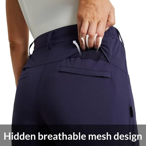 Vista 3 de BALEAF Pantalones cortos de golf para mujer, elásticos, de 4.5 pulgadas, de secado rápido, transpirable, para senderismo, elastano, activos
