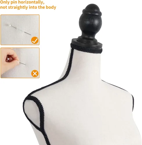 Vista 3 de Maniquí femenino Torso Vestido Forma Maniquí Cuerpo Maniquí de costura con trípode de plástico Base Soporte 58"-67" Altura ajustable