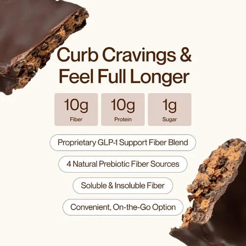 Vista 5 de Supergut Barras Prebióticas Potenciadoras de GLP-1, Brownie de Chocolate - Bocadillos de Proteína Saludables para el Intestino y Barras de Desayuno