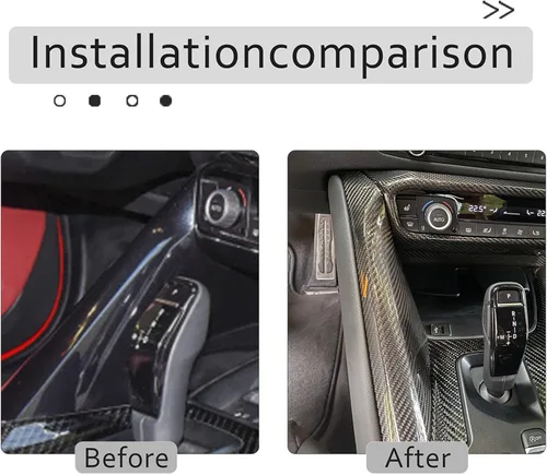 Vista 3 de Cubierta protectora de fibra de carbono real para automóvil, control central, panel de engranajes laterales, compatible con Supra GR A90 A91 MK5