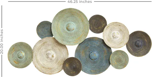 Vista 5 de Stratton Home Decor S07662 Centro de mesa, 46.46 de ancho x 2.17 de profundidad x 20.08 de alto, multicolor, verde y bronce