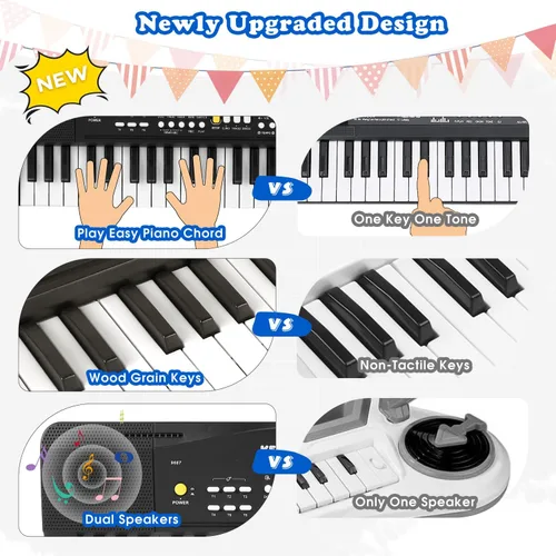 Vista 4 de Teclado de piano de juguete para niños, pianos eléctricos mejorados, juguetes para niños de 3, 4, 5, 6, 7, 8 años, teclados para principiantes