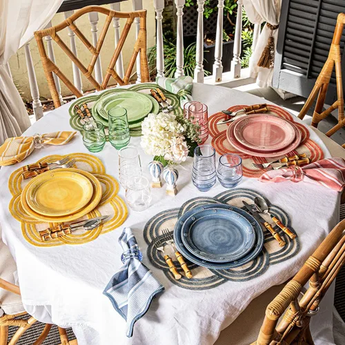 Vista 6 de Juliska Berry & Thread Melamine Dinner Plate Set/4 - Seagrass