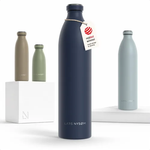 Vista 12 de LARS NYSØM Botella de agua aislada de acero inoxidable de 12 onzas, 17 onzas, 25 onzas, 34 onzas, 51 onzas, frasco térmico aislado para bebidas