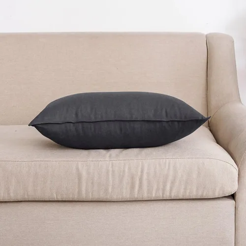 Vista 95 de Jeanerlor Funda de almohada decorativa de lino y algodón sólido de 18 x 18 pulgadas con cremallera, funda de cojín europea, funda de almohada
