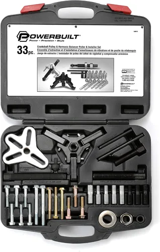 Vista 3 de Powerbuilt Kit de herramientas de equilibrador armónico e instalador de poleas, 33 piezas, polea de cigüeñal, quitar e instalar, estuche