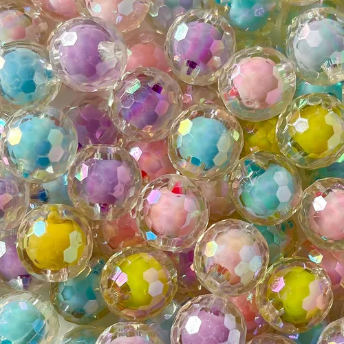 Vista 9 de cuentas de acrílico de 16 mm en color dorado y plateado de 100 unidades, cuentas de chicle para bolígrafo, para hacer pulseras, diademas, collares