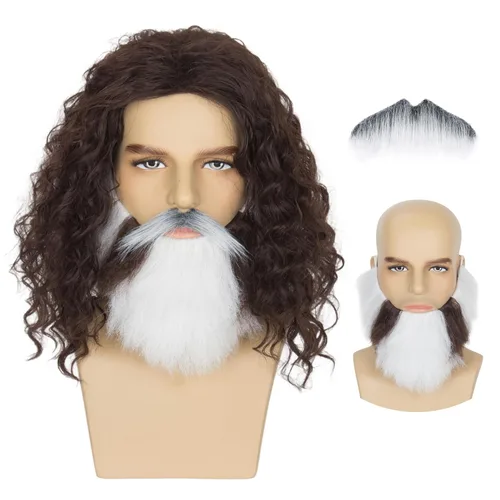 Vista 12 de Yan Dream Peluca rizada negra para hombre, peluca de pelo corto para Negro