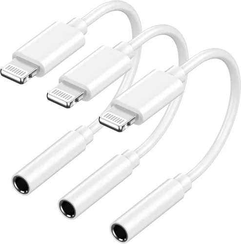 Vista 8 de [Certificado MFi de Apple] Apple Lightning a conector de auriculares de 0.138 in para iPhone, paquete de 2 adaptadores de audio auxiliar para iPhone