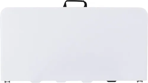Vista 2 de Flash Furniture Kathryn - Mesa plegable cuadrada de plástico blanco de granito de 2.79 pies con asa de transporte
