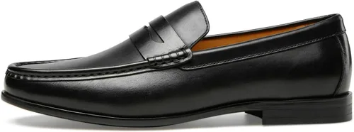 Vista 4 de Journey West Mocasines Penny para hombre con cuero genuino vestido de negocios sin cordones en mocasines para hombres