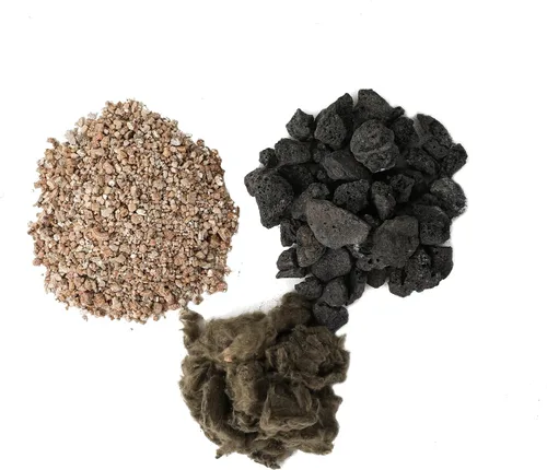 Vista 3 de Lana de roca + Piedra lave + Vermiculita para leña de gas (para chimenea de 18-24 pulgadas)