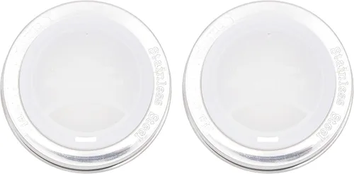 Vista 16 de Tapa de silicona para beber con banda de acero inoxidable para tarros Mason (Americana multicolor, boca regular)
