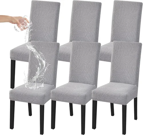 Vista 89 de HZDHCLH Juego de 4 fundas para sillas de comedor color burdeos, fundas elásticas de elastano para sillas Parsons, paquete de 4, fundas de asiento