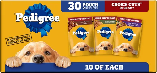 Vista 14 de Pedigree Choice Cuts - Bolsa de comida húmeda para perros, favoritos de carne de res, 3.5 onzas, 30