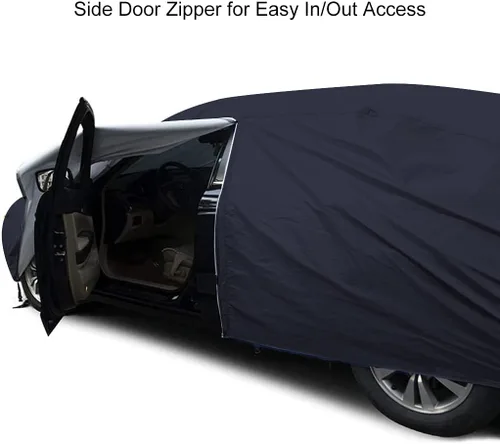 Vista 3 de Funda impermeable para automóvil compatible con Mercedes-Benz GLA 250 Base 4MATIC 2017-2022, protección para todo tipo de clima, con tiras Negro