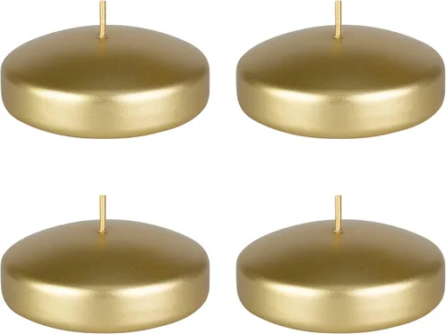 Vista 10 de Mega Candles 4 velas flotantes negras sin perfume, vela de cera vertida a mano de 3 pulgadas de diámetro, decoración del hogar, recepciones de boda