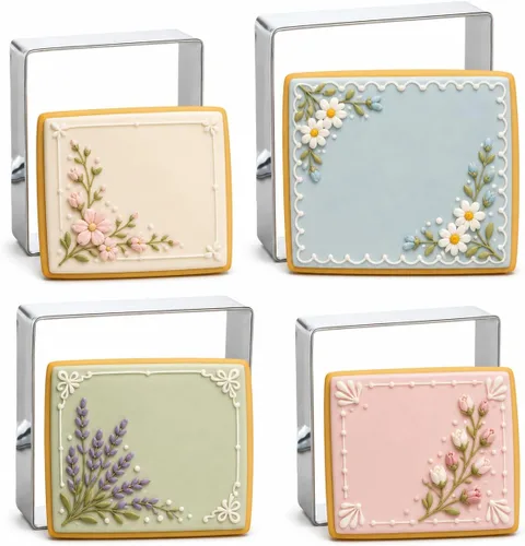 Vista 8 de Bakerpan - Juego de cortadores de galletas rectangulares de acero