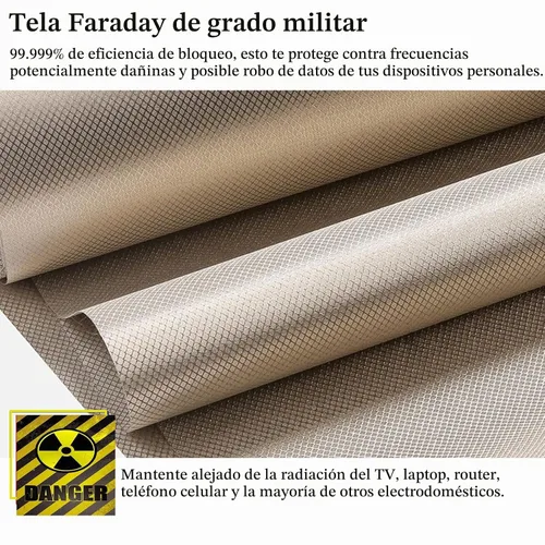 Vista 3 de Tela Faraday: material conductor de grado militar que protege las señales de RF (WiFi, celda, Bluetooth, GPS, radiación), tela de escudo inalámbrico