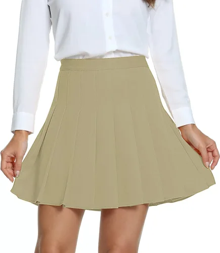 Vista 2 de Urban CoCo Falda de uniforme escolar plisada de cintura alta para mujer