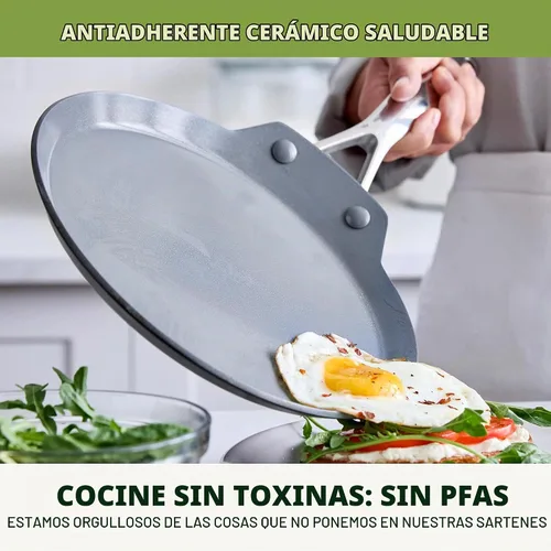 Vista 3 de GreenPan Valencia Pro 9.5" Ceramic Nonstick Crepe Pan, Hard Anodized