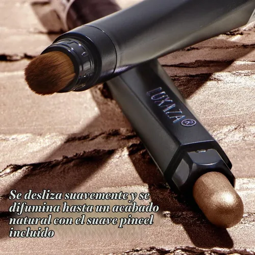 Vista 5 de 6 unidades de sombra de ojos en barra de maquillaje en barra, metálico y mate, brillo de ojos, lápiz de lápiz, A01-marrón neutro A-marrón neutro