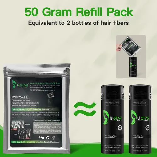 Vista 6 de USTAR Fibras de construcción de cabello 2.7 oz para adelgazar el cabello