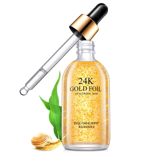 Vista 2 de Ofanyia Esencia de ácido hialurónico de lámina de oro de 24 K, líneas finas suaves hidratantes, antienvejecimiento, elimina arrugas, suero facial