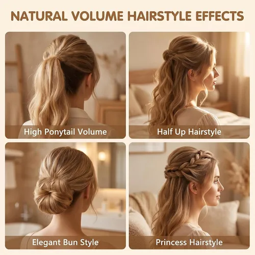 Vista 6 de ericotry Peine para el cabello, 2 piezas encantadoras inserciones de volumen para decoración del cabello, peine de esponja de espuma, herramienta
