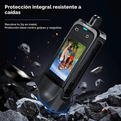 Vista 8 de CYNOVA Insta 360 X4 - Marco utilitario con cubierta de silicona para lentes