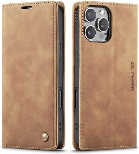 Vista 63 de QLTYPRI Para iPhone Air Case Wallet Con Tarjetero, Vintage PU Cuero Kickstand Cierre Magnético A Prueba De Golpes Folio Libro Funda Para IPhone 17