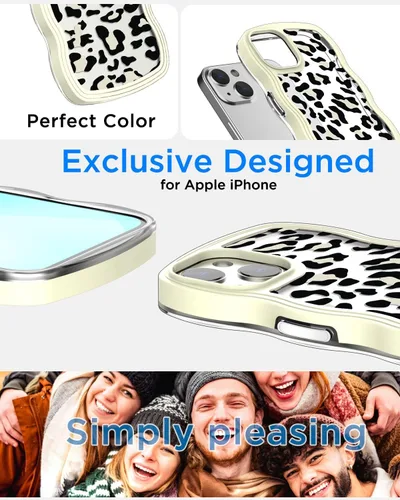 Vista 2 de AICase Funda para iPhone con estampado de leopardo/guepardo para iPhone (amarillo, iPhone 11)