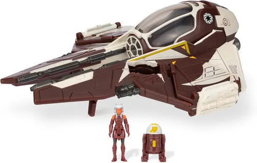 Vista 3 de Star Wars Micro Galaxy Squadron Ahsoka Tano's Jedi Starfighters Set – Vehículos de 5 pulgadas y 3 pulgadas, dos accesorios de micro figuras de 1
