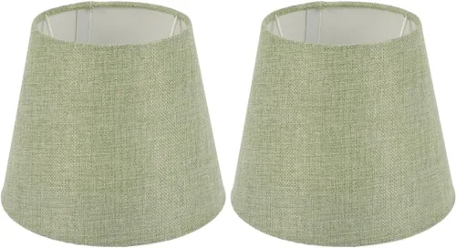 Vista 11 de Barril de repuesto en luz cónica, pantallas de lámpara decorativa de oficina Cm sombra: colgante dormitorio verde habitación clip de lino pantalla