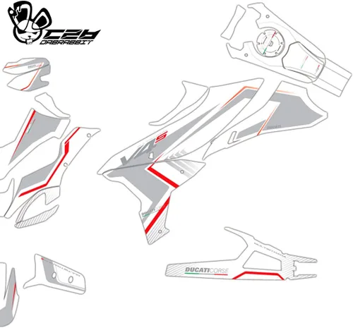 Vista 3 de Nuevo Kit gráfico para DUCATI Multistrada V4 S Kit gráfico completo (RL-W) (GLOSSY)