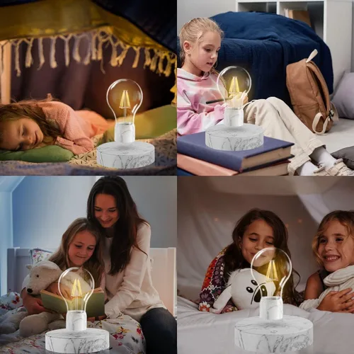 Vista 6 de UVEHAS Bombilla de luz de levitación magnética, lámpara LED flotante con control táctil, luz nocturna de levitación giratoria, regalos creativos