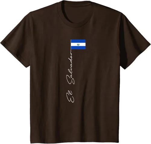 Vista 40 de Camiseta patriótica con bandera de El Salvador, Negro