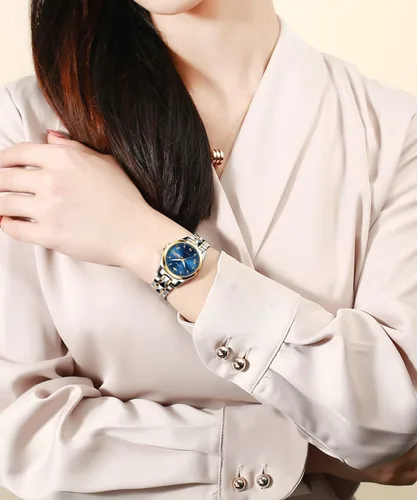 Vista 4 de OUPINKE Reloj automático para mujer, mecánico, cuerda automática, clásico de lujo