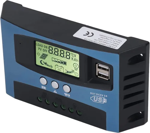 Vista 4 de Regulador solar, MPPT controlador solar fotovoltaico de seguimiento de carga de tubo MoS pantalla digital en tiempo real 12V 24V corto